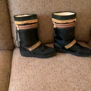 Beautiful Italian Leather Garden Sport Boho Boots, Womens Size 6.5